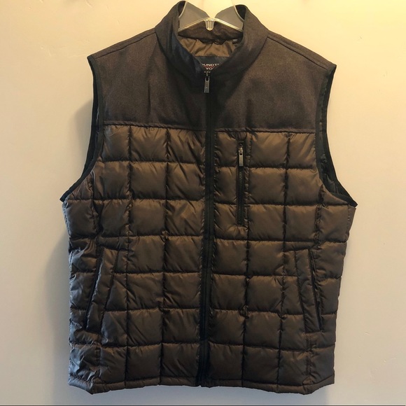 Mens Brown Puffer Vest Size Xl 